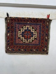 Vintage Beautiful Hand Knotted Oriental Wool Single Bag Face Rug 43×53 Cm