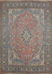 Vintage Living Room Area Rug 7×10 Medallion Wool Hand-knotted Traditional Carpet