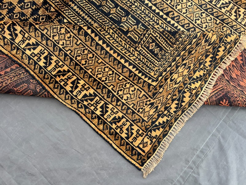 Black Turkish Prayer Rug 3x5 Antique Hand Knotted Tribal Faded Anatolian Wool ru gallery