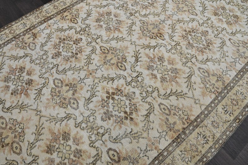 Oushak Turkish Vintage Rug 5x9 Kilim Rug Anatolian Handmade Boho Decor BEIGE gallery
