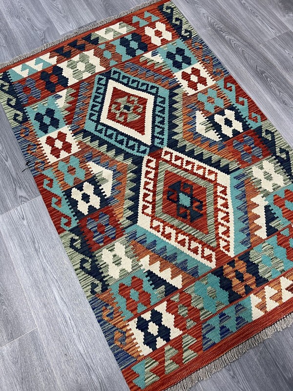 Vintage Kilim Traditional Hand Made Oriental Wool Kilim 5ftx3.2ft 154cmx100cm gallery