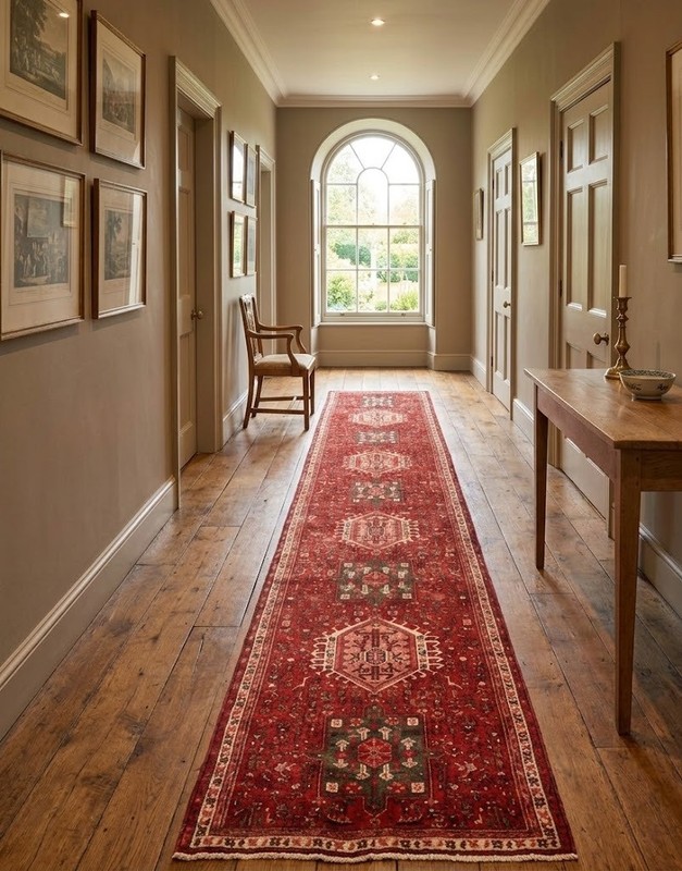 Geometric Tribal Design Vintage Red 3X13 Hand-Knotted Oriental Runner Rug Carpet gallery