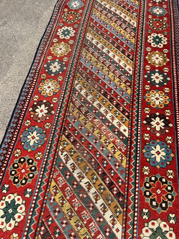 Antique 19th Century Gendje Caucasian Runner Rug 2'11" x 11'7" gallery