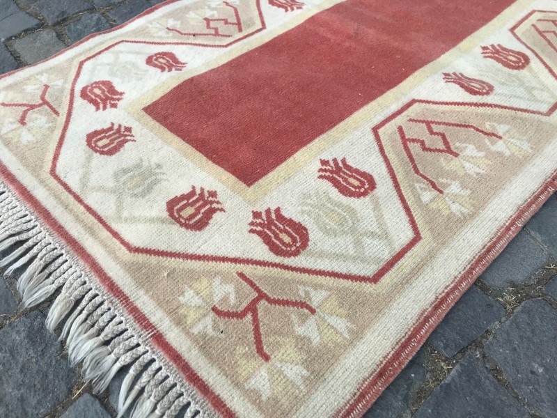 Home Decor Rug, Turkish Vintage Rug, Boho Decor Rug, Oushak Kilim Rug,2,5x4,4ft gallery