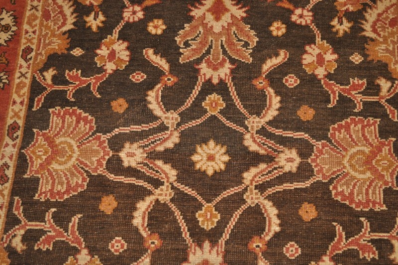 4x4 ft. FINE QUALITY Genuine handmade brown rug square hand-knotted Beige 4'x4' gallery