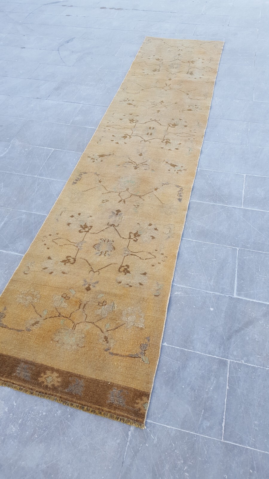 Antique Runner Rug, Turkish Oushak Rug, Natural Area Rug 3x11 Antique ushak Rug gallery