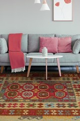 Vintage Hand Woven Area Rug 5’0″ x 6’9″ Traditional Wool Oriental Carpet