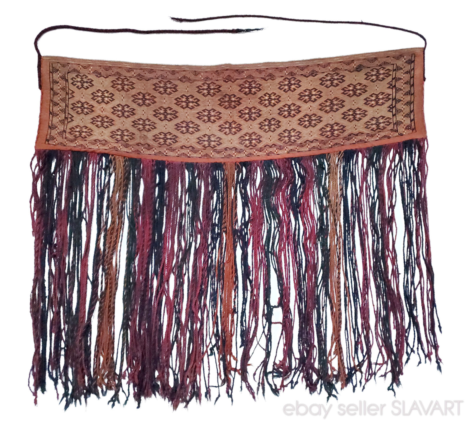Antique Yomud torba flatweave soumak Turkmen Uzbek tent bag face Tekke silk wool gallery