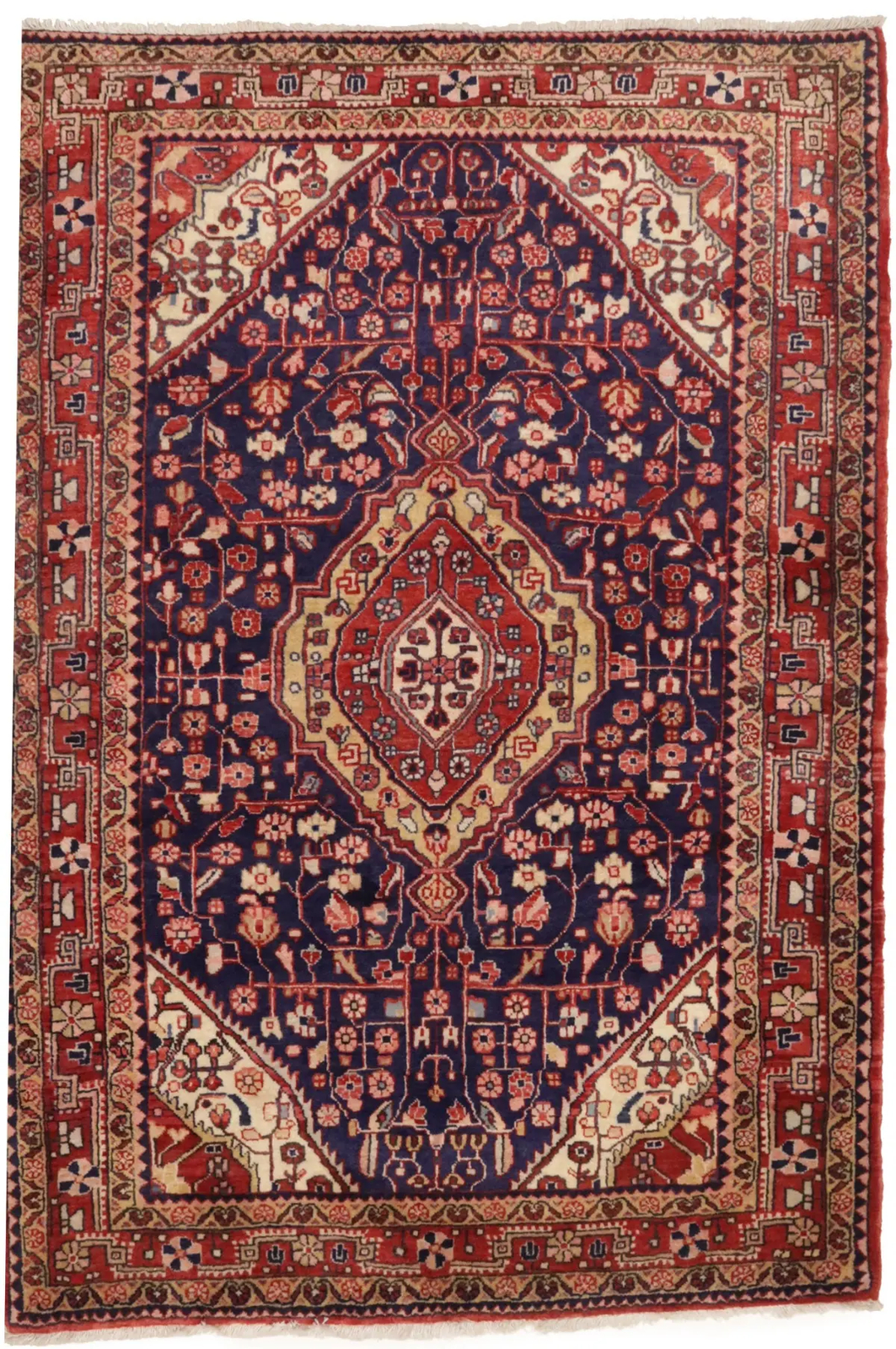 Vintage Purple-Navy Floral Style Rug Tribal Oriental Farmhouse Carpet 3'3X3'7 ft gallery