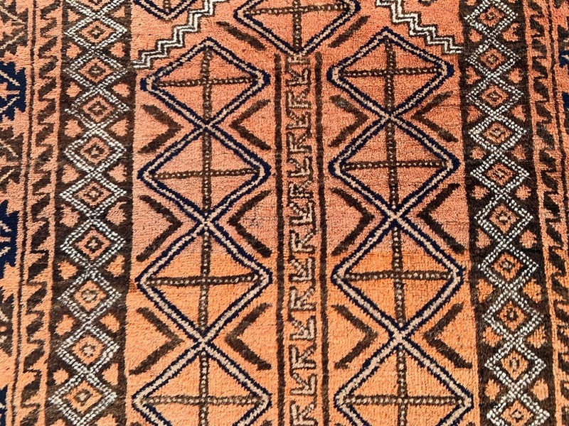 Vintage Afghan Rug: Hand-Knotted Wool, Traditonal Oriental Area Carpet 3x5 ft gallery
