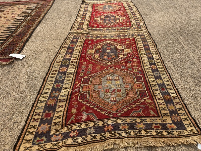 3x6 VINTAGE CAUCASIAN RUNNER RUG handmade shirvan antique fine geometric 2x6 ft gallery