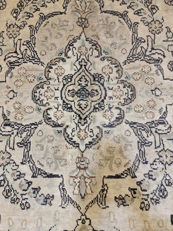 Antique Oriental Hand-Knotted Wool Area Rug Distressed Beige/Green 6'6" x 9'8" gallery