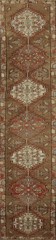 Antique Vegetable Dye Brown Wool Hand-knotted 14 ft Runner Rug 2×14 Nomad Carpet
