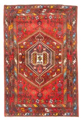 Vintage Hand-Knotted Area Rug 4’1″ x 6’1″ Traditional Wool Carpet