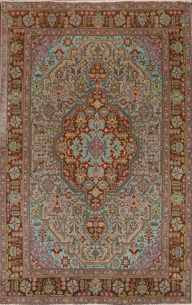 Over-Dyed Traditional Area Rug 7x9 Vintage Hand-knotted Wool Living Room Carpet