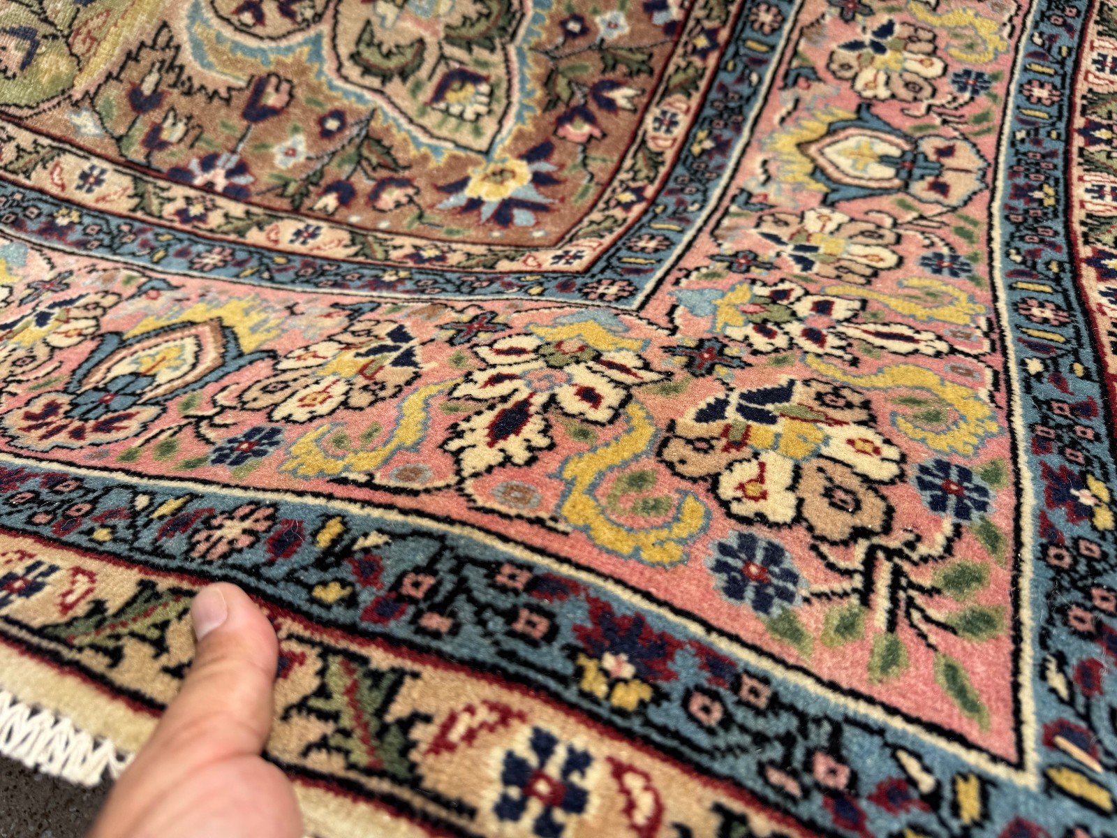 VINTAGE TURKISH RUG 7x10 oriental KEYSARI fine handmade handwoven pink blue 8x10 gallery