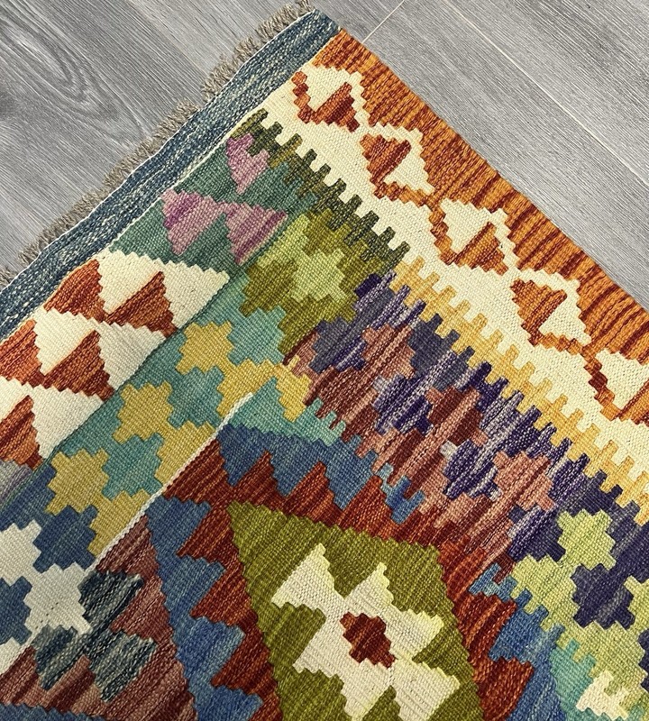 Vintage Kilim Traditional Hand Made Oriental Wool Kilim 4ft11inx3ft 160cmx104cm gallery