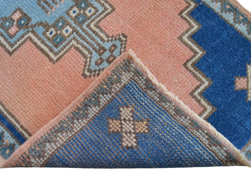 Vintage Distressed Small Area Rug Handmade Rug Oushak Rug Yastik Rug 2 x 4 Rug gallery