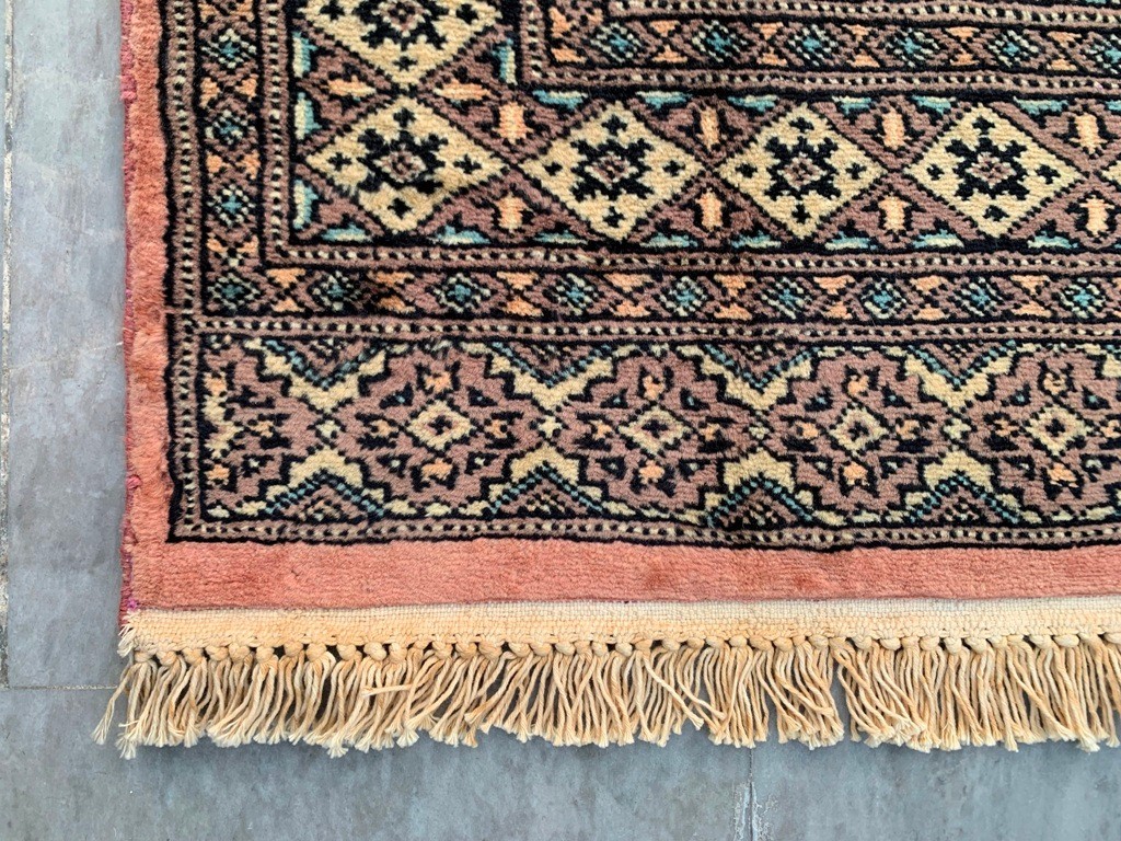 Vintage Afghan Jaldar Bokhara, Wool Area Rug, Traditional Carpet (2x3 ft.) gallery