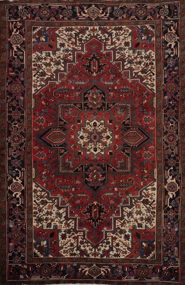 Room Size Hand-made Wool Traditional Medallion Vintage Red Rug Area Carpet 7x10
