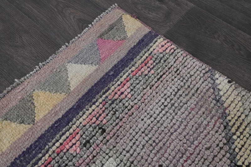 Vintage Turkish Runner Rug 2x11ft Wool Anatolian Handmade Hallway Oushak PURPLE gallery