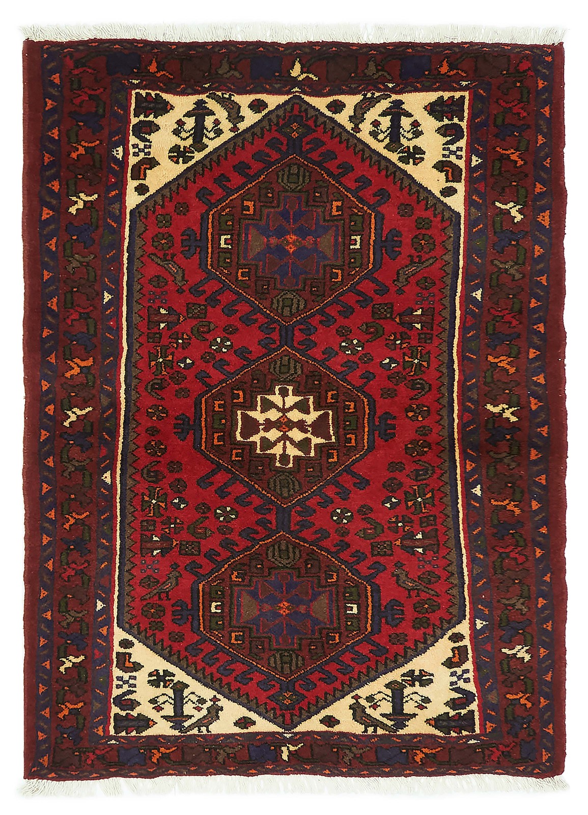Vintage 3'4" x 4'6" Traditional Hand Knotted Vegetable Dye Wool Area Rug gallery