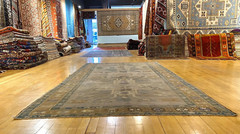 Bohemian Antique 1939’s Muted Colors, Wool Pile Armenian Oushak Rug 5’1″×9′