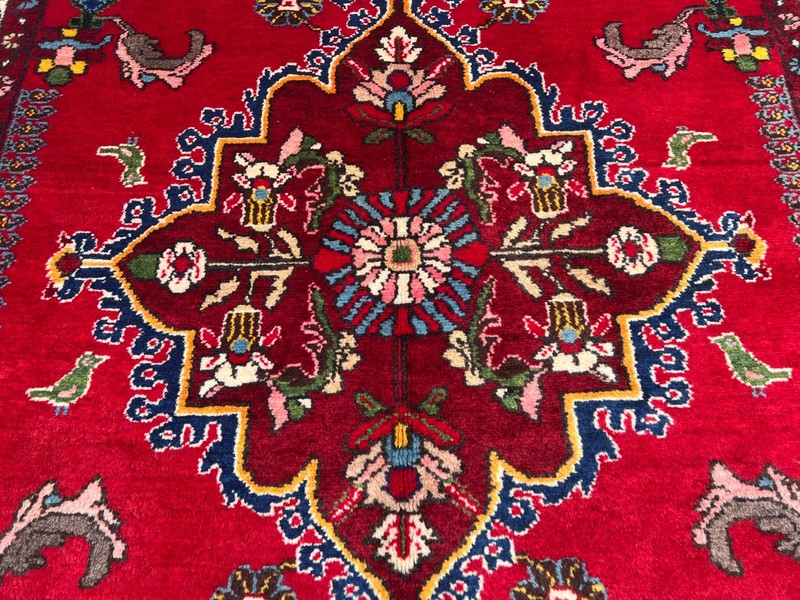 3'8x5 ft Vintage Caucasian Hand Knotted Wool Floral Central Medallion Accent Rug gallery