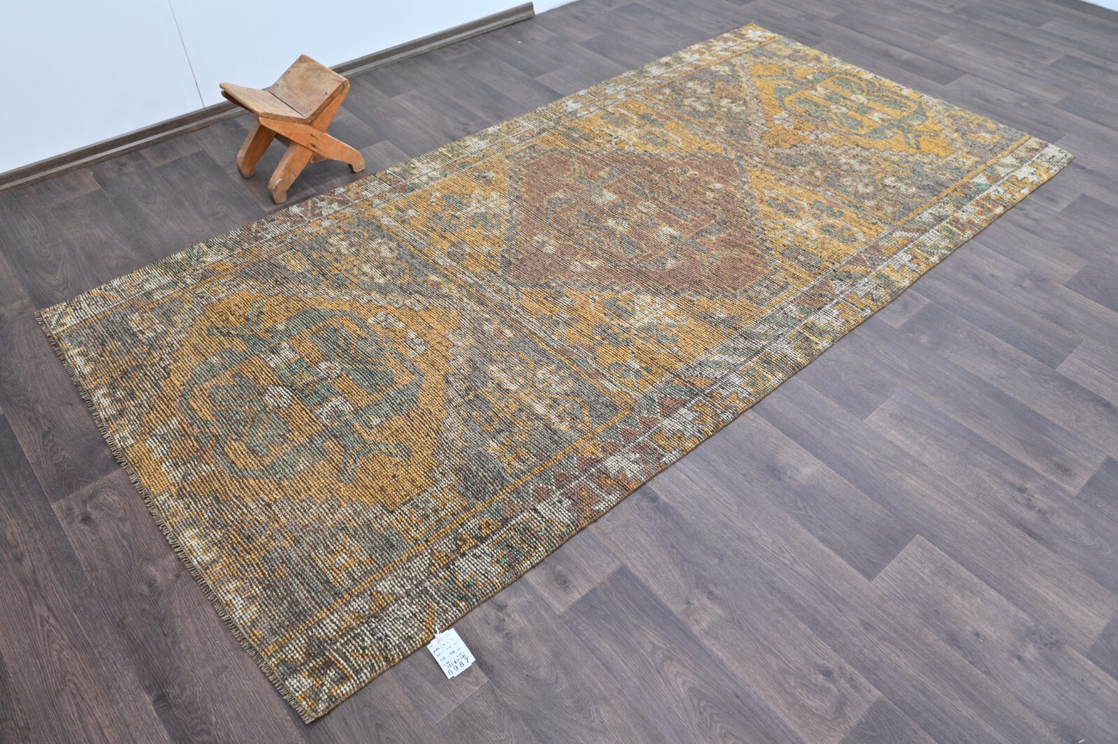 Oushak Turkish Vintage Rug 4x9 Kilim Rug Anatolian Handmade Boho Decor ORANGE gallery