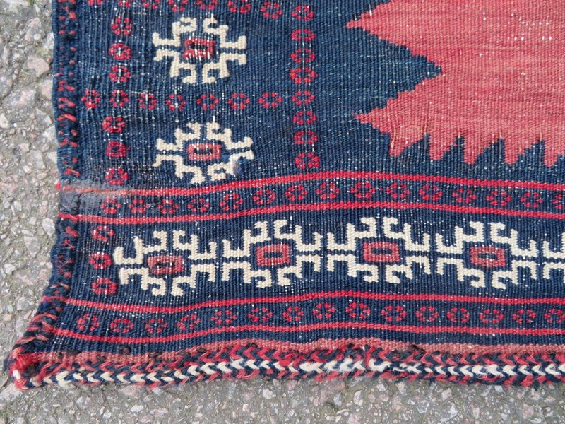 Antique A*f*s*h*a*r Dining Or Bread Sofreh Rug. 112cm X 115cm. gallery