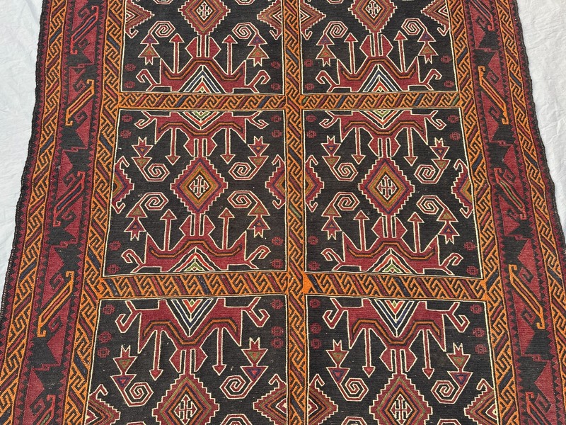 4'10 x 7'2 ft Vintage Hand Woven Maldari Kilim Rug Tribal Flat Weave Decor Rug gallery