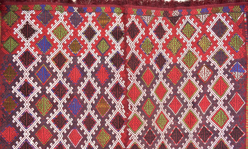 Turkish Kilim Rug 5x7 Handwoven Sivas Cicim Kilim 170x228cm Oriental Vintage Rug gallery