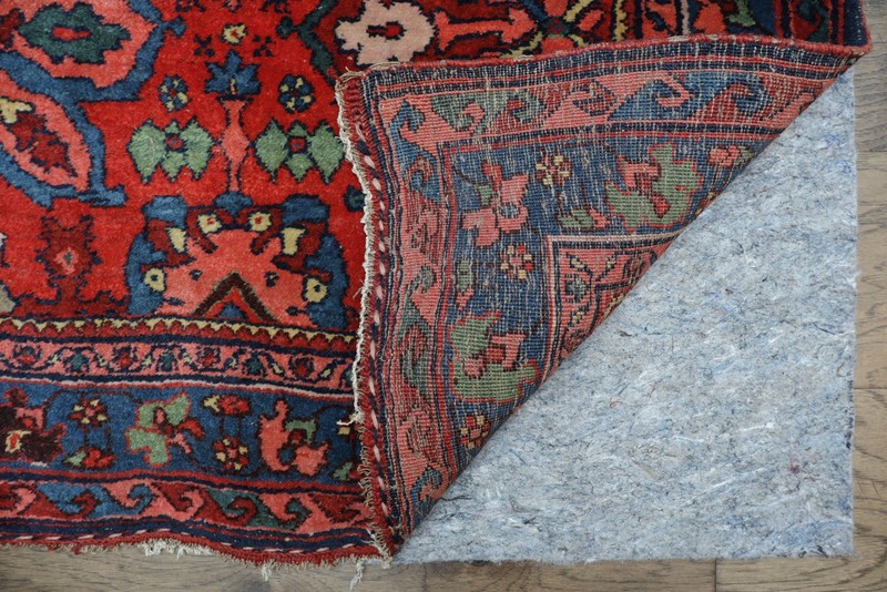 Pre-1900 Antique Vegetable Dye Rug 4x7 Ft Handmade Geometric Wool Red Carpet gallery