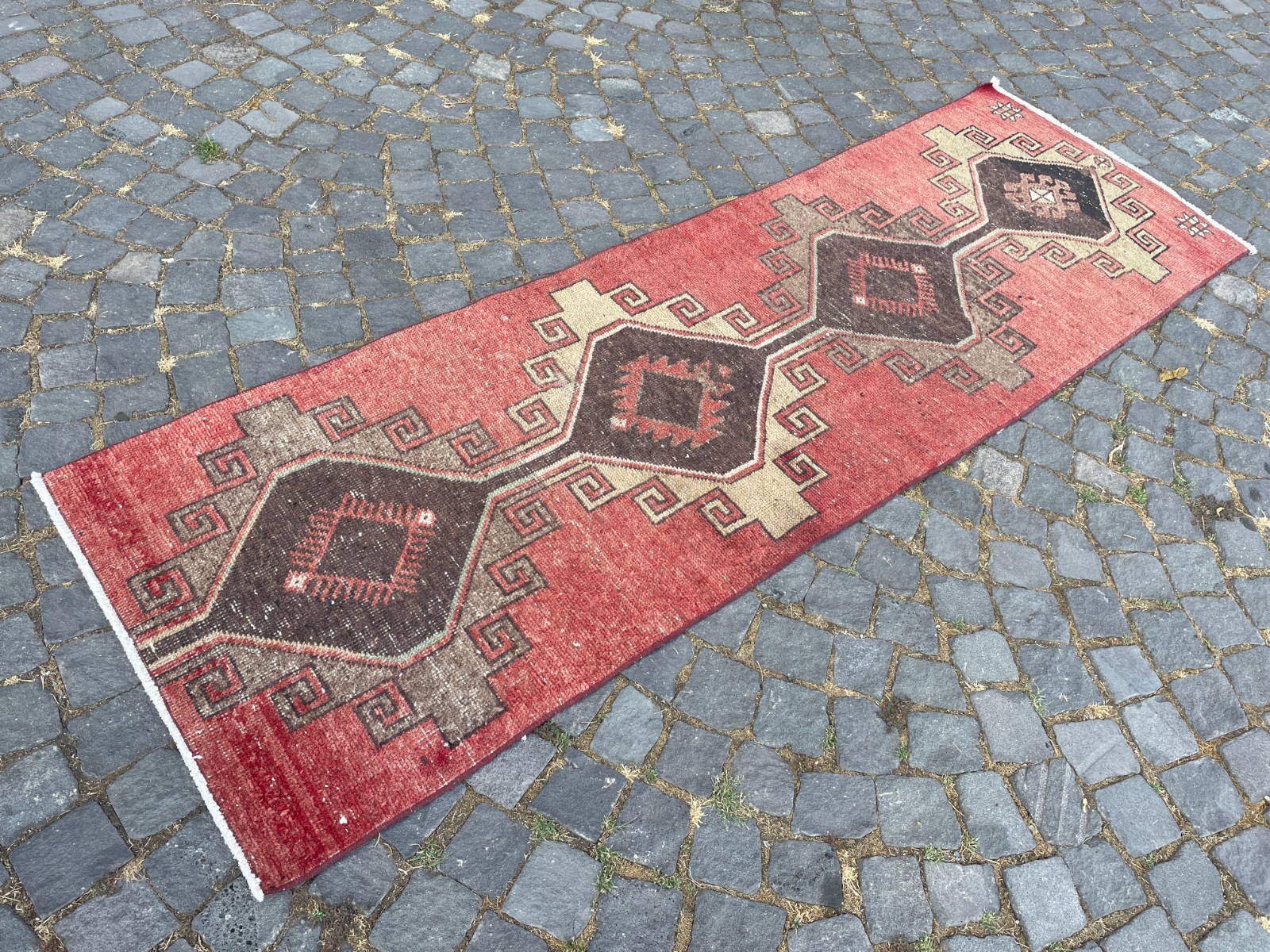 Turkish Vintage Rug Handmade Wool Rug Bohemian Runner Rug Home Rug 2,5 x 7,9 ft gallery