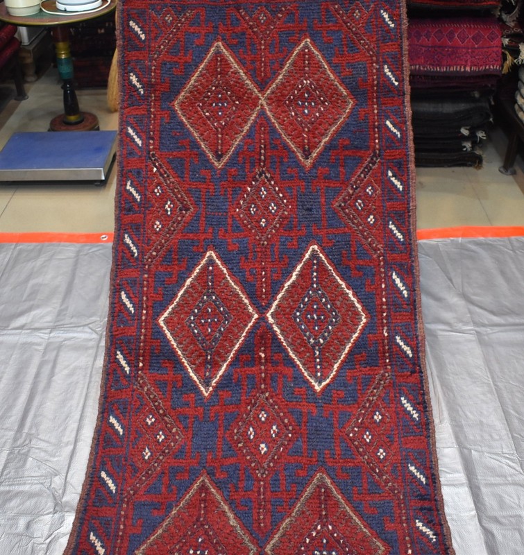 Vintage Afghan Mushwani Runner Rug 2x12 Hand Knotted Wool Persian Style Hallway gallery
