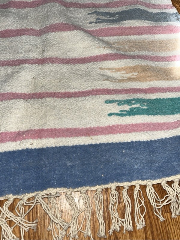 Hayim Company throw blanket soft pastel stripes Pink Green Blue Shiva 30x48 gallery