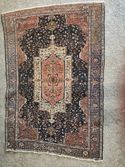 1890s/1900 Sarouk Ferahan Rug, 4’1″ X 5’11”, Center Medallion