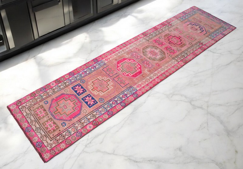 3x11 Runner Vintage Turkish Rug Hand Made Muted Hallway Rug Kitchen Decor Rug gallery