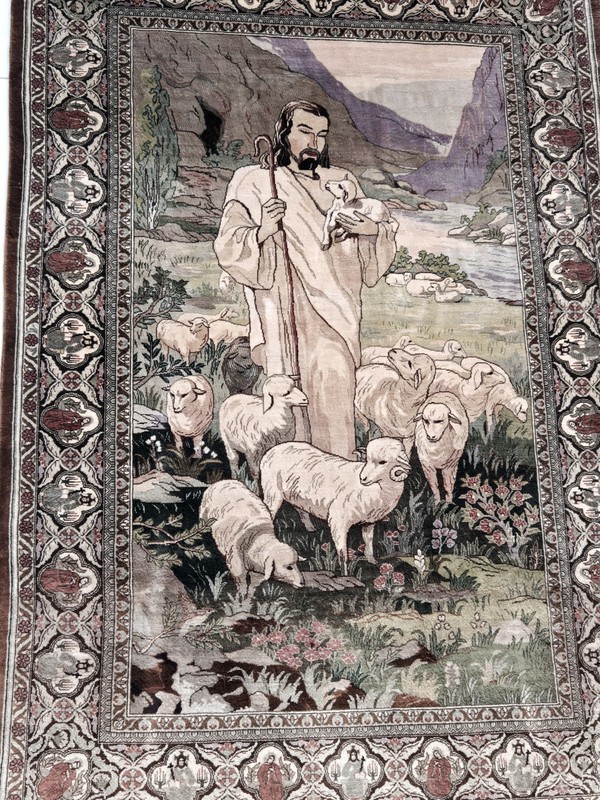 100% Silk Chinese Pictorial Rug, Extremely Fine 1000 KPSI Jesus Story gallery