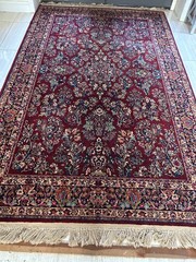 Karastan Rug 5.9 x 9 Red Sarouk #785 Wool Rug 700 Series Vintage Oriental Carpet