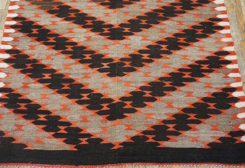 4'x7' Exciting Tribal Geometric Antique Native American Flatweave Navajo Rio gallery
