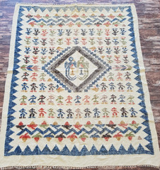 Vintage Handmade Traditional Lovely Tanusian Kilim Floor Rug Carpet 191×157 cm