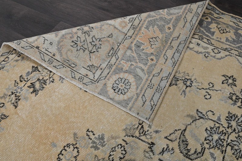 Oushak Turkish Vintage Rug 6x8 Kilim Rug Anatolian Handmade Boho Decor TAN gallery
