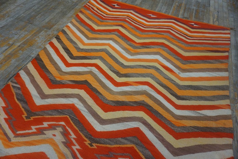 5'x7' Bright Color Chevron Design Antique 1880s Native American Navajo Rug gallery