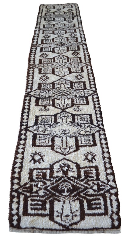 EXTRA LONG Runner Kurdish HandMadee Tribal Turkish Runner Rug NO DYES 3x14 feet gallery