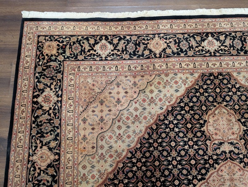 Sino Per'sian Rug 8x10, Herati Mahi Design, Wool & Silk, Black gallery