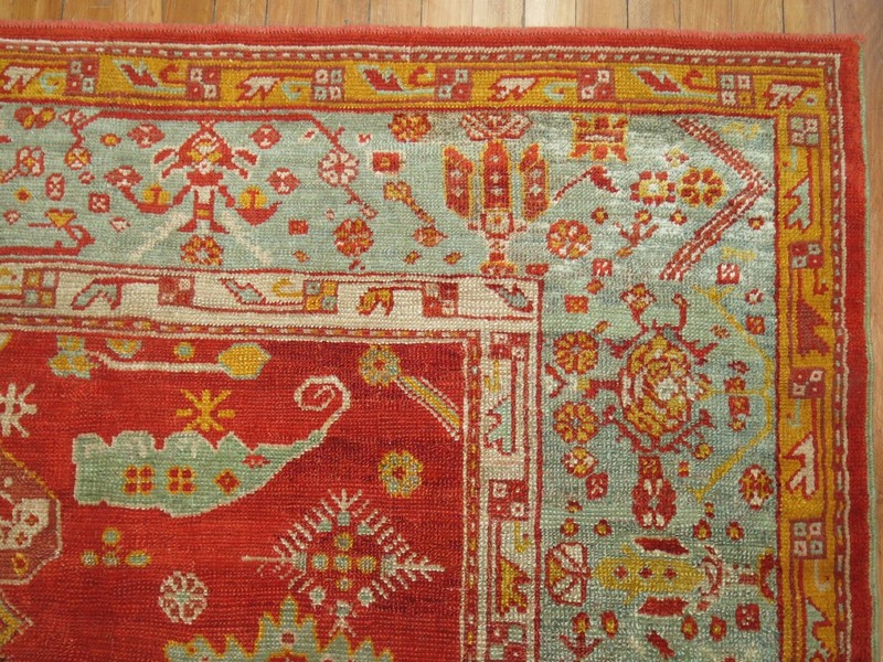 Antique Turkish Angora Oushak Ushak Rug 8'2''x9'10'' gallery