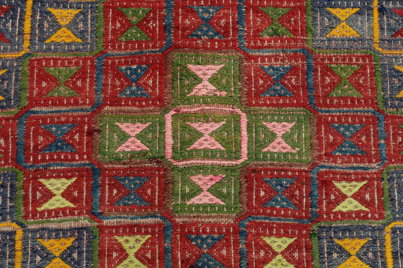 Turkish Kilim Wool Rug, Boho Rugs, Handmade Floor Carpet, Large Kelim 73"x102" gallery