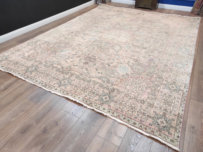 muted oversize rug, large persian rug, antique rug, wool rug, 9.6 x 12.4 ft gallery