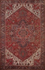 Vintage Red Traditional Vegetable Dye Area Rug 10×13 ft Hand-knotted Living Room